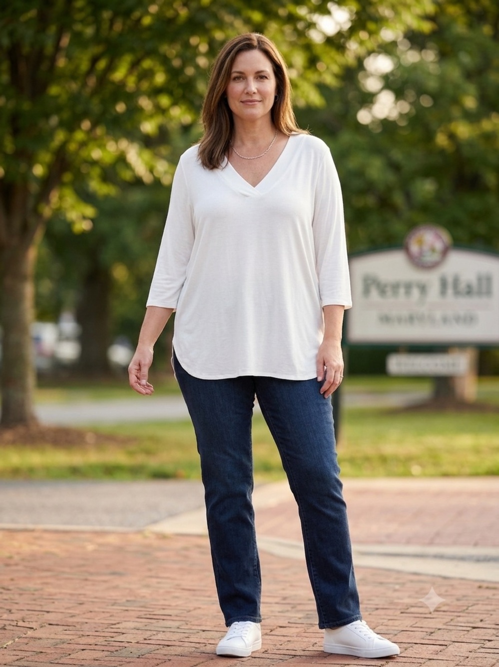 NWT Soho NY&C White V-Neck Roll-Tab Sleeve Mixed Media Blouse Top XXL